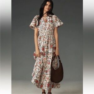 Anthropologie Multicolor Floral Maxi Dress